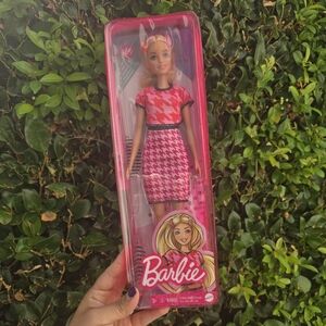 Barbie Doll in Pink Houndstooth Dress